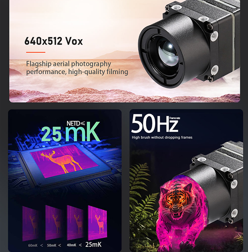Drone Camera Thermal - Neu eingetroffen: 640x512 FPV-Drohnen-Wärmebildkameramodul – USB,